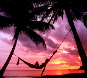 Relaxing in a Hammock © Unknown Artist relaxing