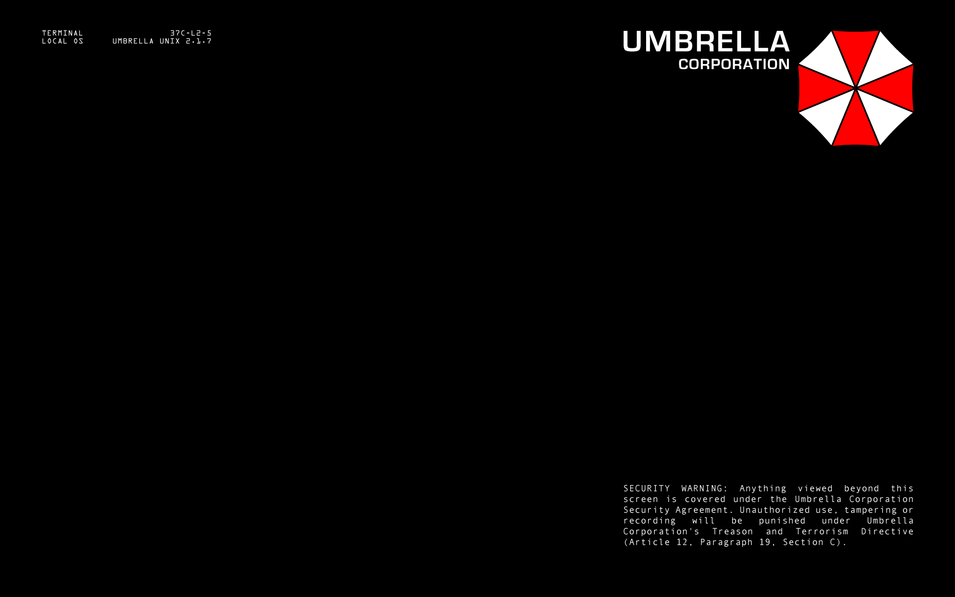 Resident Evil Umbrella Corp Login Program