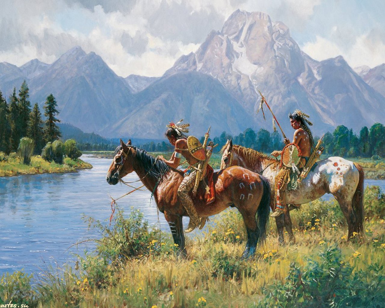 Native American Art by Martin Grelle - Desktop Wallpaper