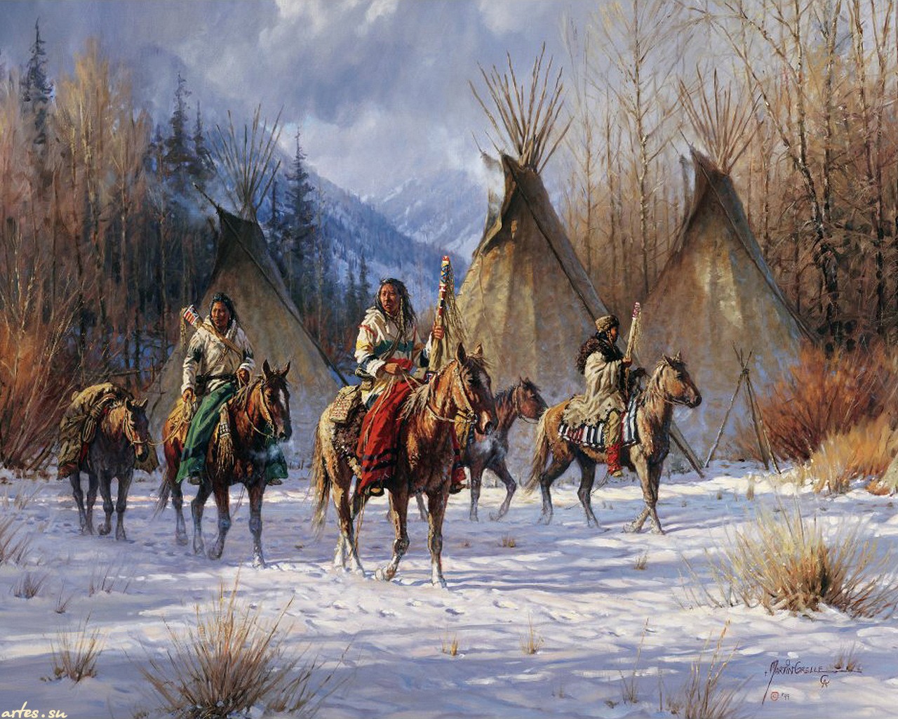 Native American Art by Martin Grelle - Desktop Wallpaper