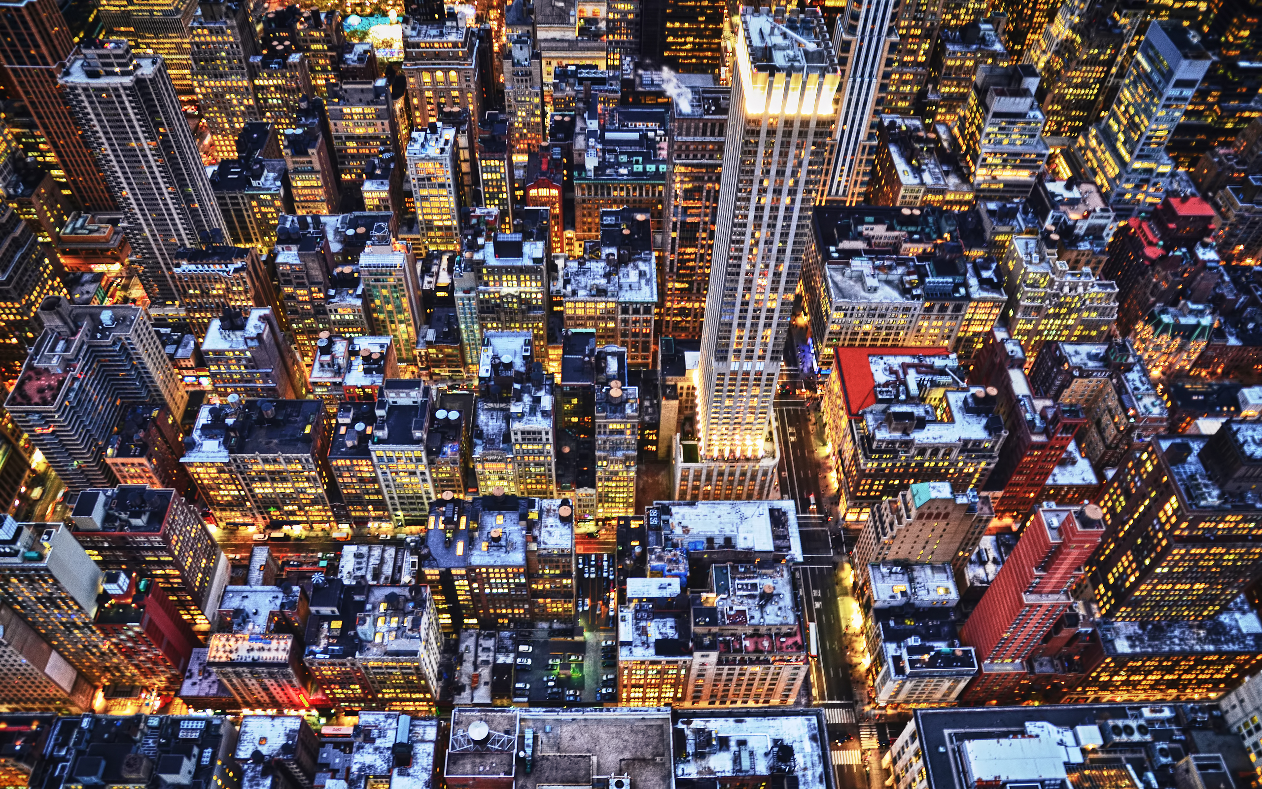 Desktop Wallpapers New York City USA Night Skyscrapers Houses Cities