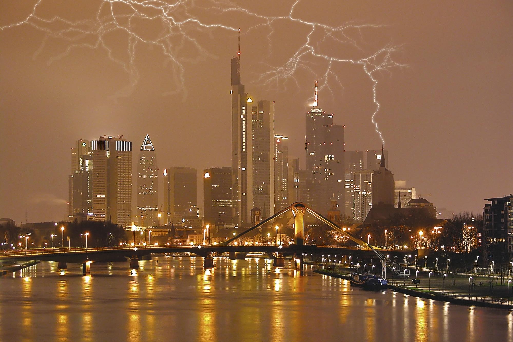 Lightning over Frankfurt, Germany