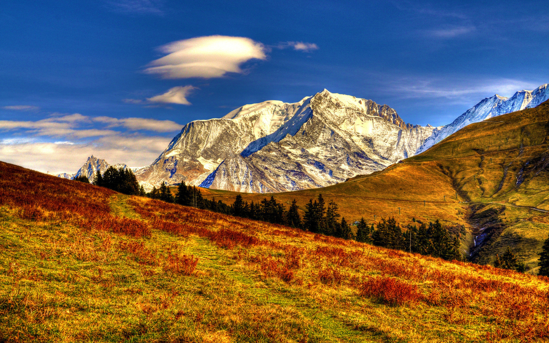 Le Mont Blanc ou le toit de l'Europe est le point culminant de la chaine de montagnes des Alpes